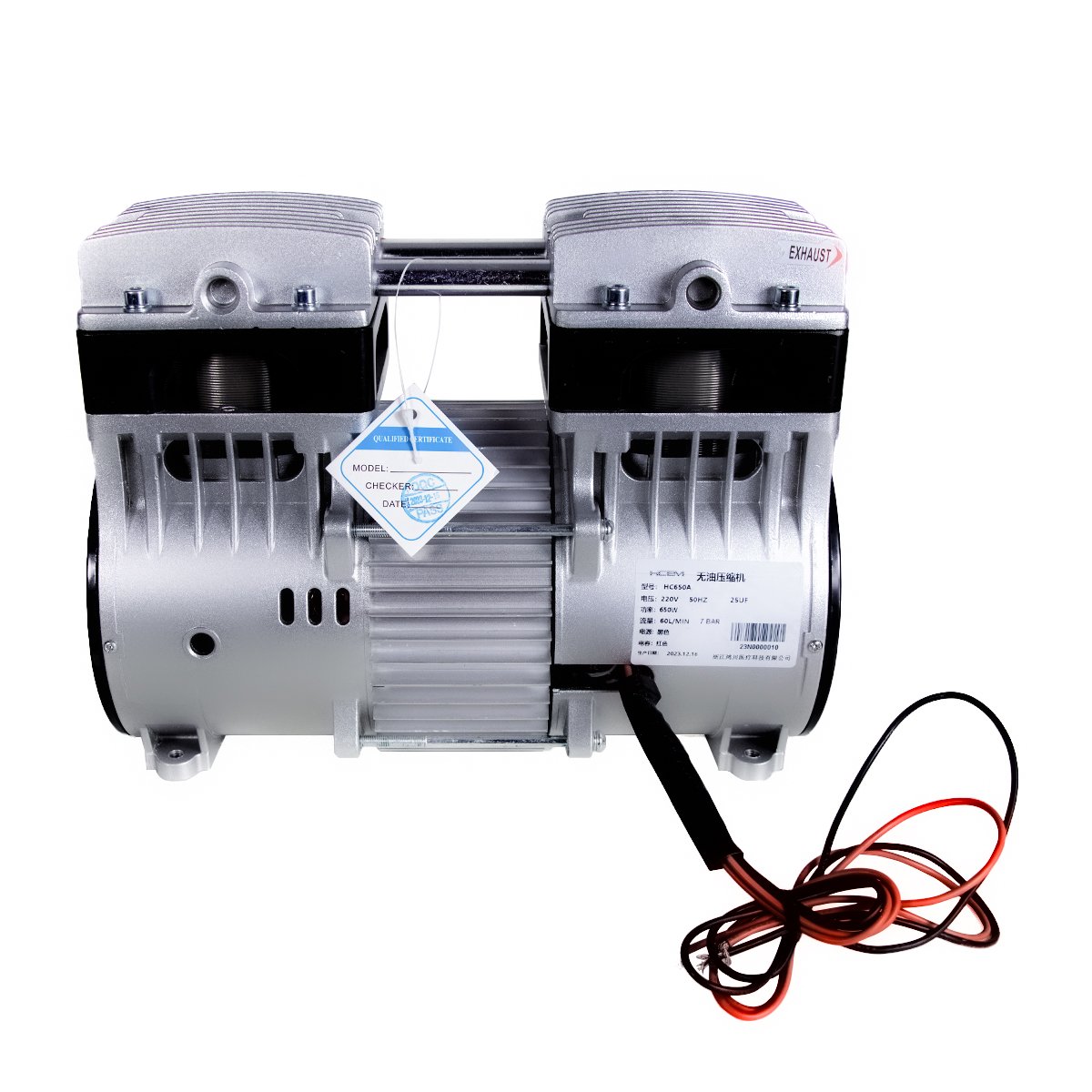 HCEM air Compressor Pump 1HP Small Industrial Piston air Compressor 220V Low Noise Oil Free Brushless Compressor Head