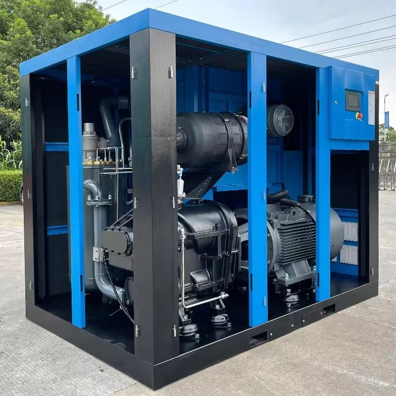 110kw Silent Double Stage Compression Air Compressor with Oil Lubricated Piston & Scroll Diesel/Gasoline Powered Air Cooled