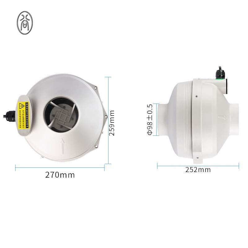 4 Inch Waterproof Inline Duct Fan Greenhouse Powerful Exhaust Bathroom Duct Fan
