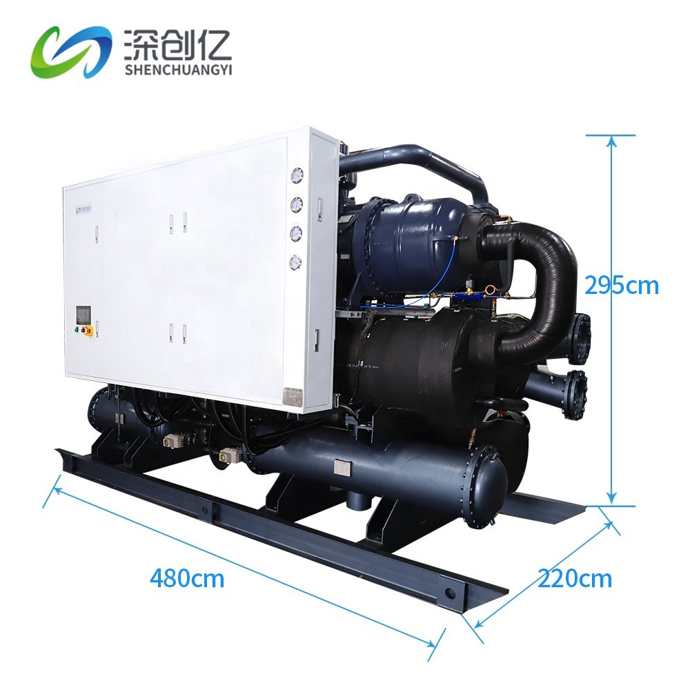 600HP Industrial Hot and Cold Recovery Water Cooled Double Screw Water Chiller Unit SCY-600WDL