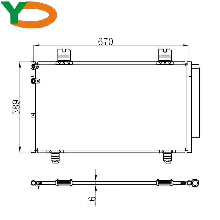 Yide Auto HBS Car AC Conditioning Air Condenser for TOYOTA Cars 8846030871