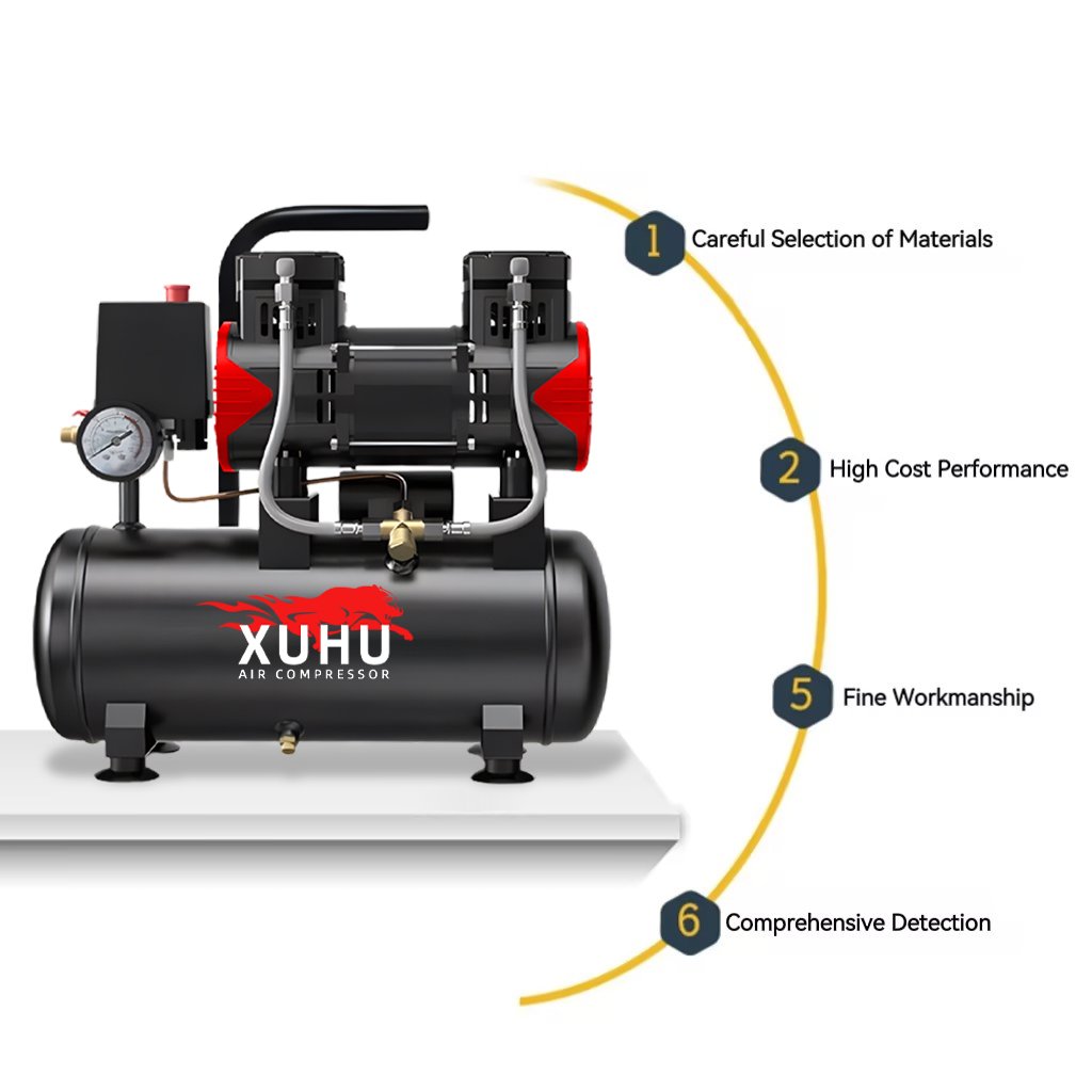 Qualities Product 1100W*2-50L Silent AC Power Oil Free Air Compressor 220v Silent Price Oil Free Air Compressor