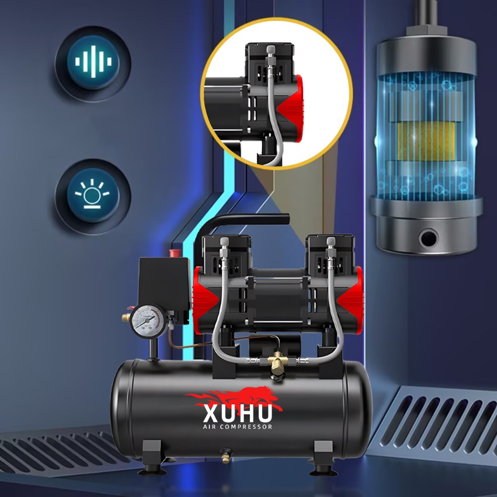 Qualities Product 1100W*2-50L Silent AC Power Oil Free Air Compressor 220v Silent Price Oil Free Air Compressor