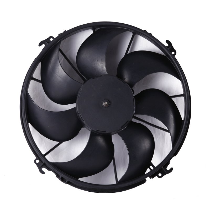 LONGWELL Bus DC Condenser Fan for Cooling System Universal Bus 12V/24V 7 Curved Blades Cooling Fan