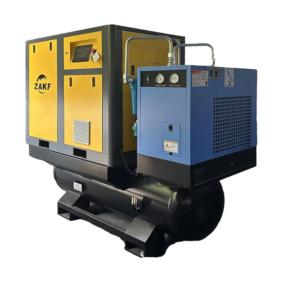 ZAKF All-in-One 25HP 18.5kw 10BAR Laser Cutting Screw Air Compressor Integrated Compressors 480V60HZ Three Phas Motor Engine PLC