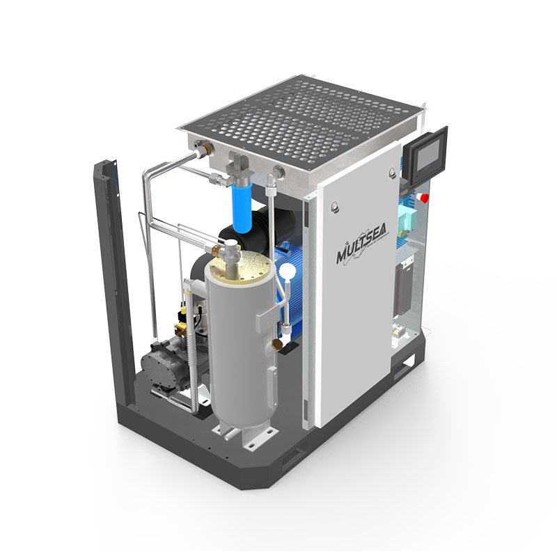 Multsea China 10HP 7.5kw Lubrication Screw Air Compressor of air Compressor Vertical