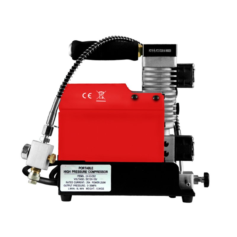 GX-E-CS2 Portable 310bar 4640psi Dc 12 v Oil Free Piston air Pcp Compressor with Sponge Filtration High Pressure air Compressor