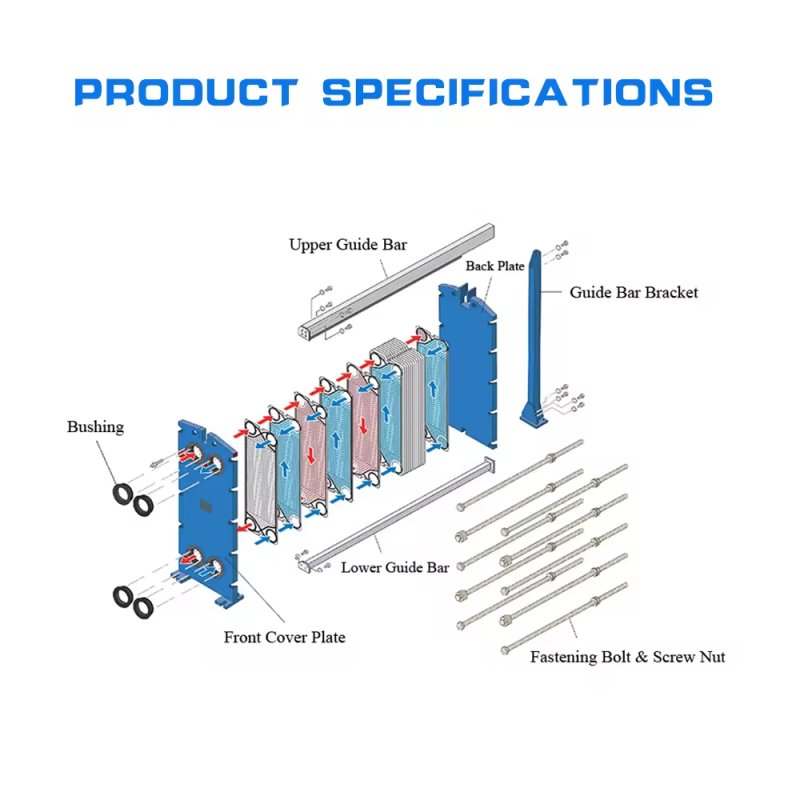Titanium Plate Heat Exchanger With Gasket SS316L Heat Exchanger Brazed Industrial Plate Heat Exchanger for Swimming Pool