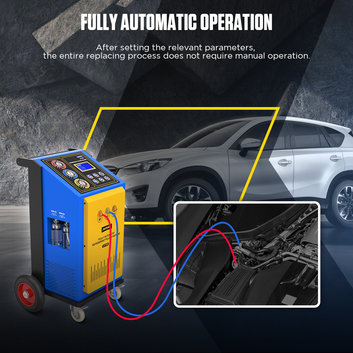 AUTOOL LM706 Refrigerant Recovery Machine With Refrigerant Recovery & Vacuuming & Refueling & Filling Refrigerant For R134a/ R12
