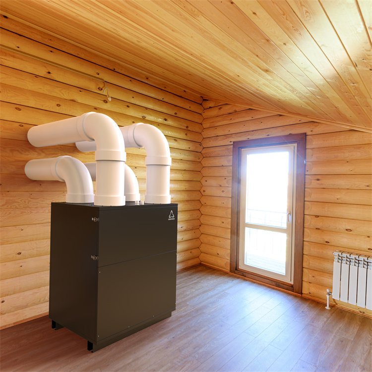 Ventilation Basement All Fresh Air Exhaust Air Condensation Heat Recovery Recuperator Air With Heat Pump