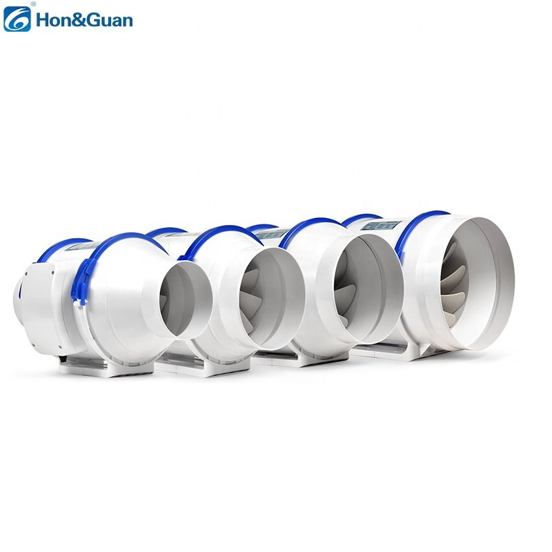 Hon&Guan Manufacturer Hot Sell Silent Inline Duct Exhaust Fan 6 Inch for Bathroom Kitchen Warehouse Hotels