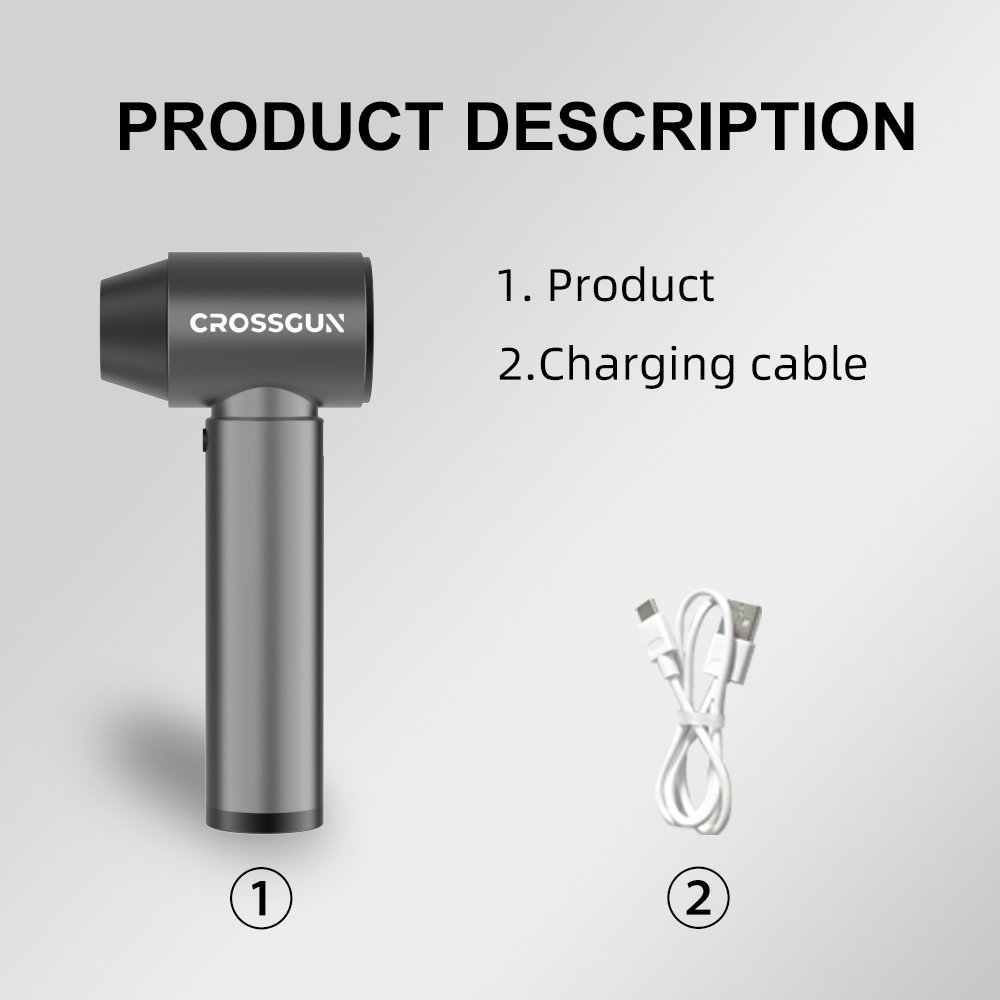 CROSSGUN G1 80000RPM 4Gears Best Selling Portable Turbojet Fan Wireless Handheld Fan Sealing Blower Fan