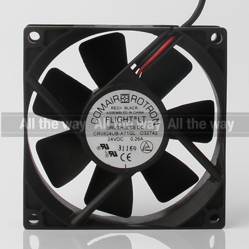 Original COMAIR ROTRON 12V 48V DC24V 0.26A 8CM 80X80X25MM 8025 Two-wire Double Ball Speed Transducer CR0824UB-A71GL Cooling Fan