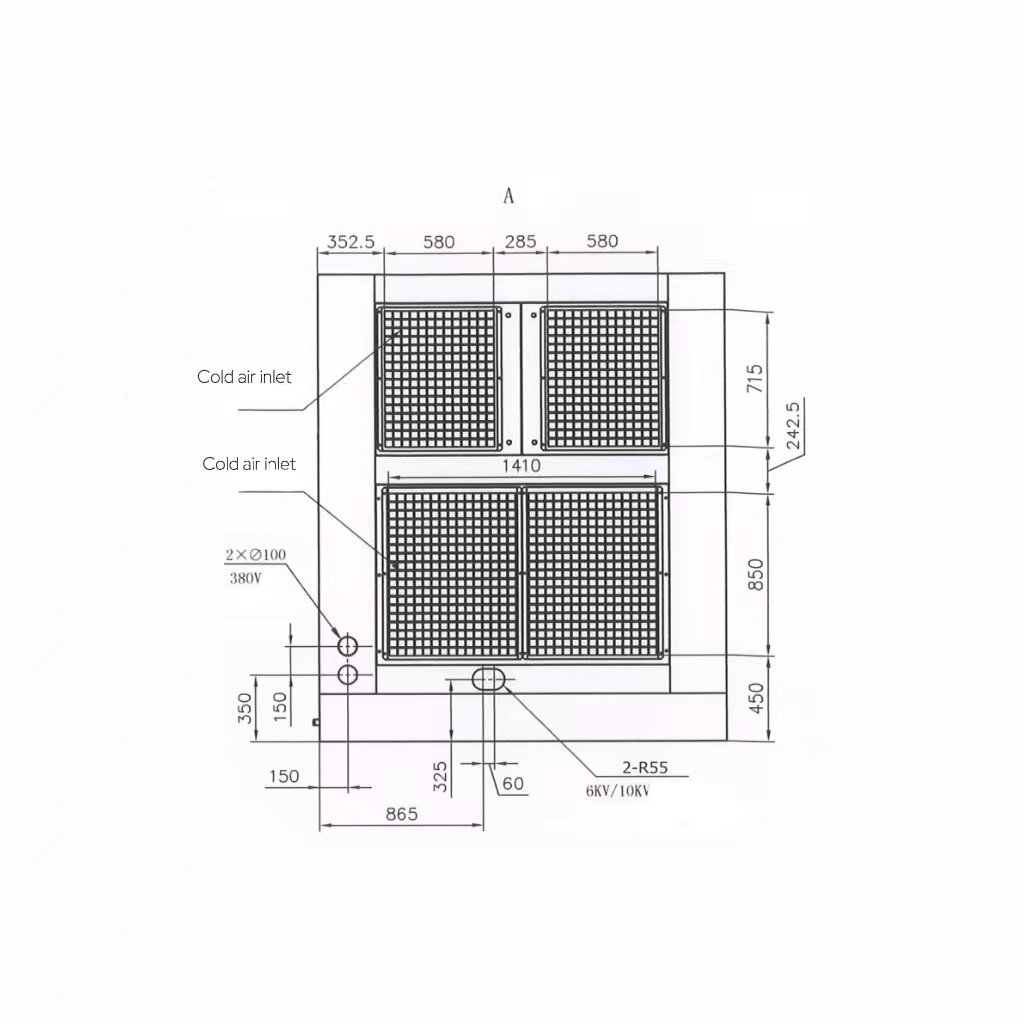 UNITED 0.7Mpa/0.8Mpa/1Mpa 400KW 6KV/50Hz Two-stage Water Cooled Fixed Screw Air Compressor High Quality