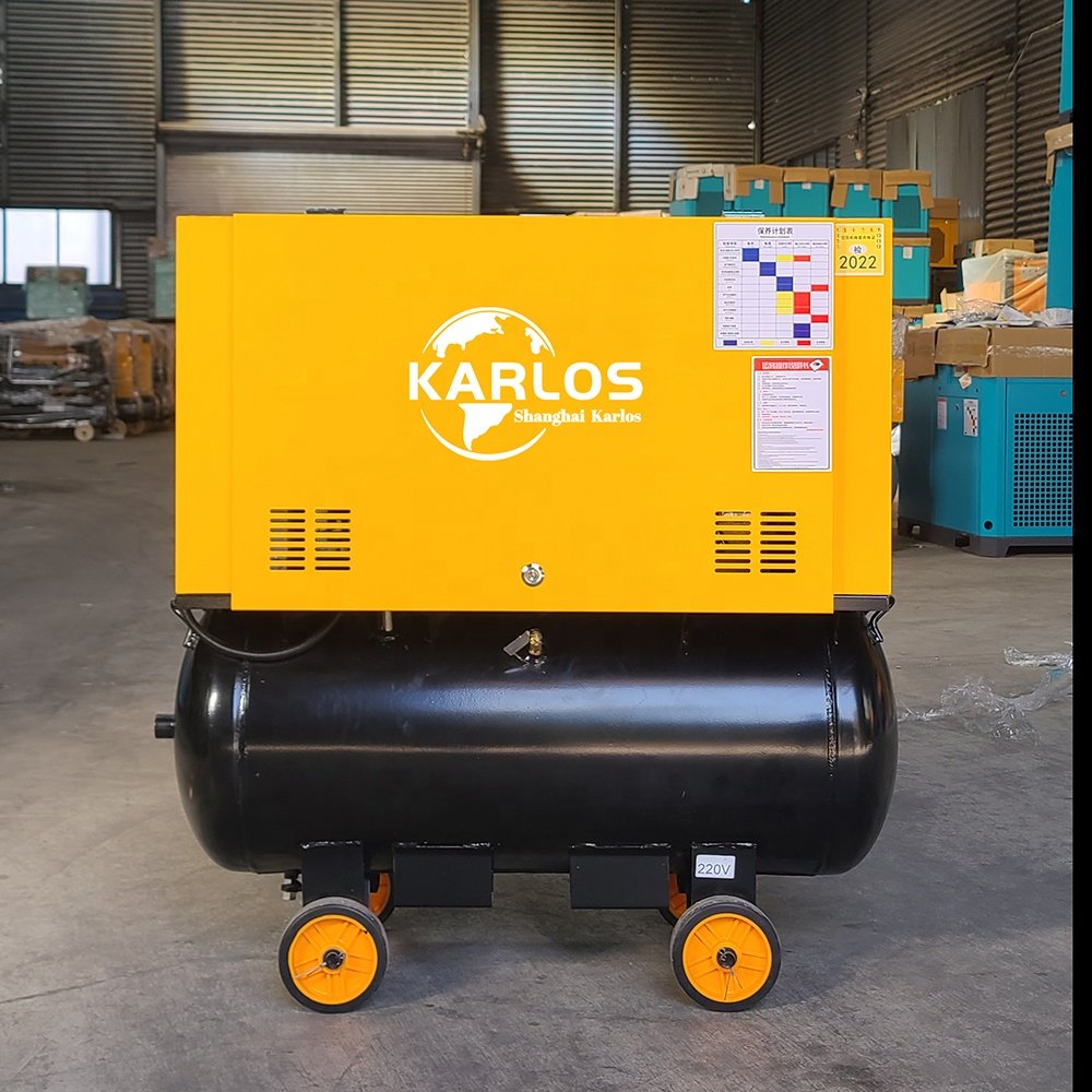 Karlos Industrial 15KW 20HP 8 Bar 10 Bar PM VSD Two-In-One Screw Air Compressor
