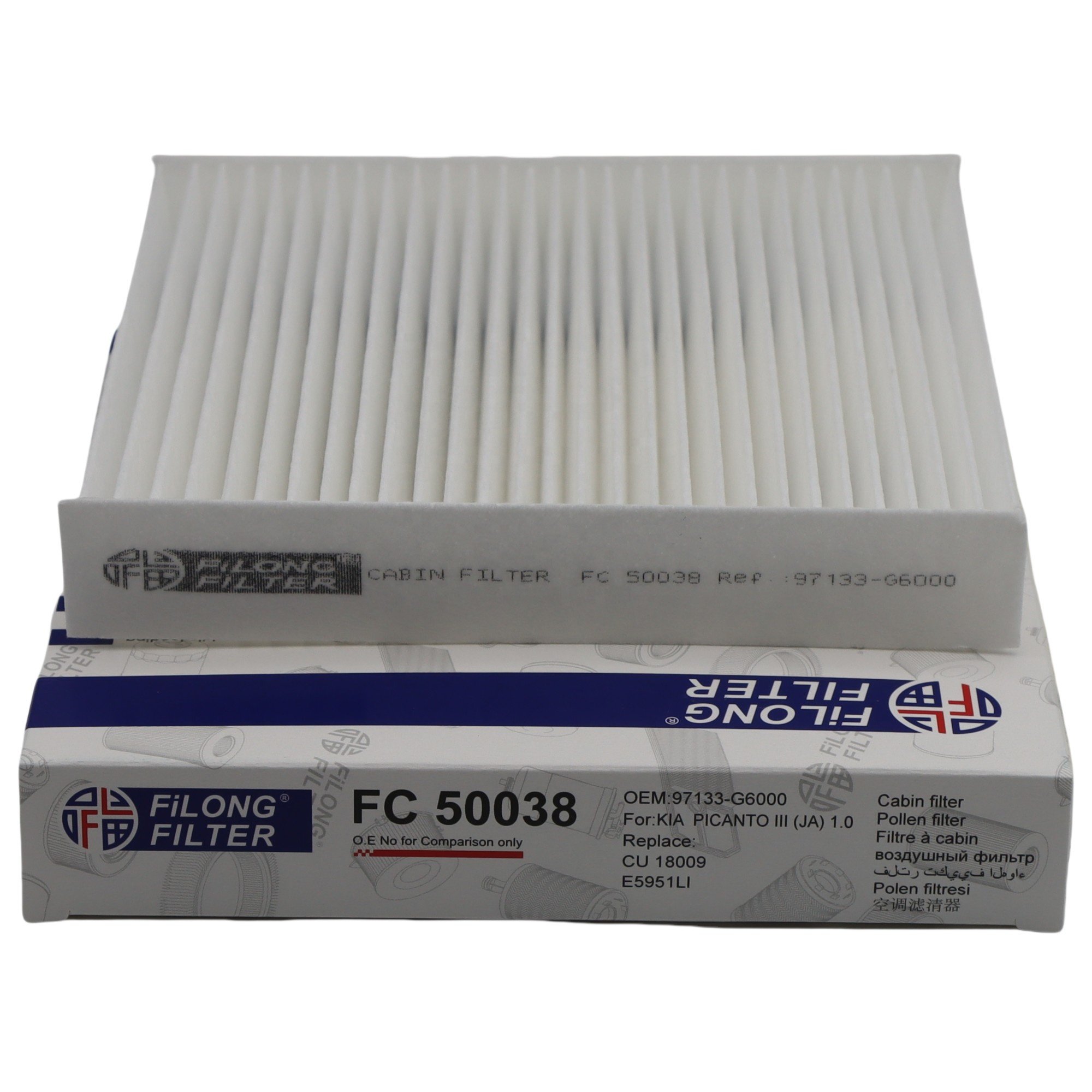 FILONG Factory for KIA for PICANTO CABIN FILTER 97133-G6000 CU18009 E5951LI 1987435134 K1420