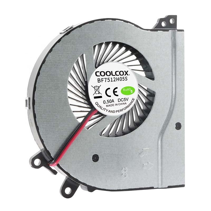 CoolCox 7512 DC Cooling Centrifugal Electric Blower Fan 75x75x12mm Brushless Fan 5v 12v Fan for Security Devices Projector