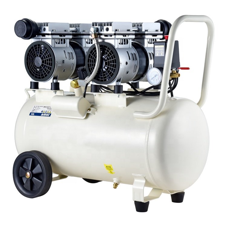 50l tank Mute Silent No Noise Oil Free Electric Piston Industrial air Compressors