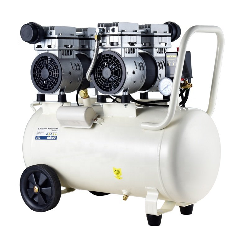 50l tank Mute Silent No Noise Oil Free Electric Piston Industrial air Compressors