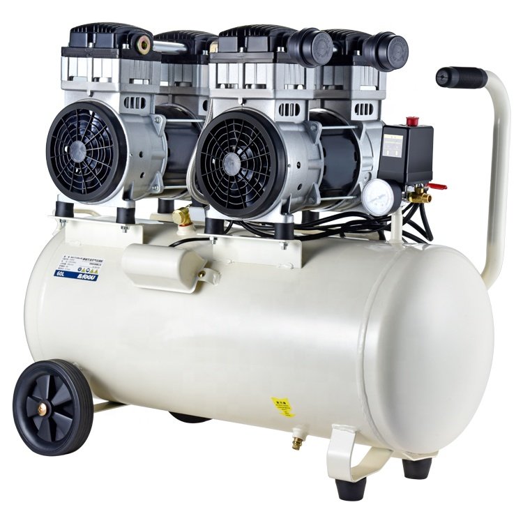 50l tank Mute Silent No Noise Oil Free Electric Piston Industrial air Compressors