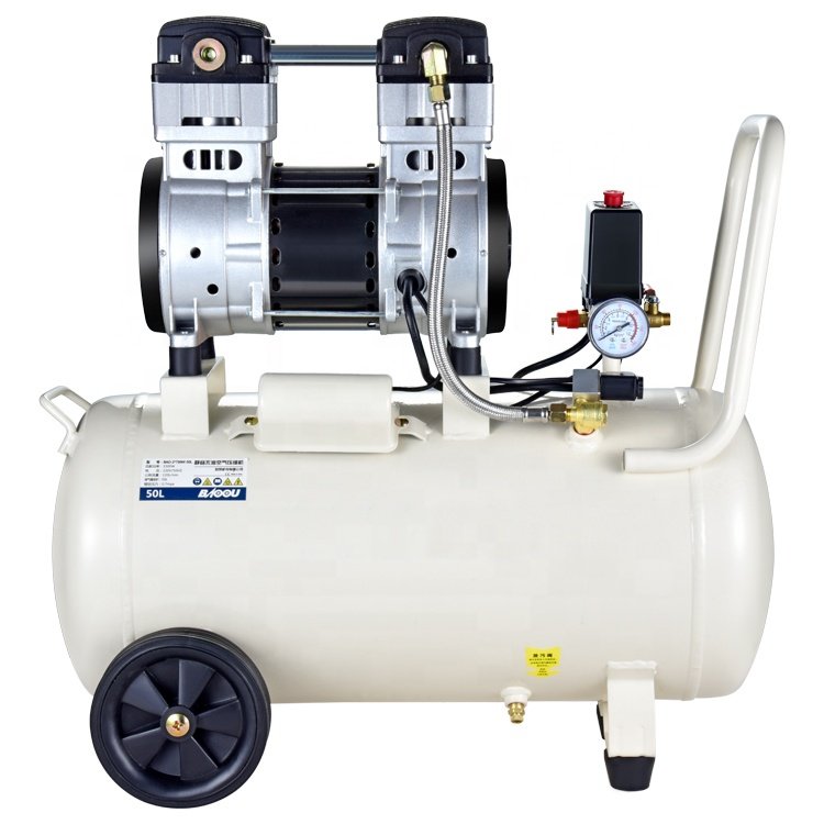50l tank Mute Silent No Noise Oil Free Electric Piston Industrial air Compressors