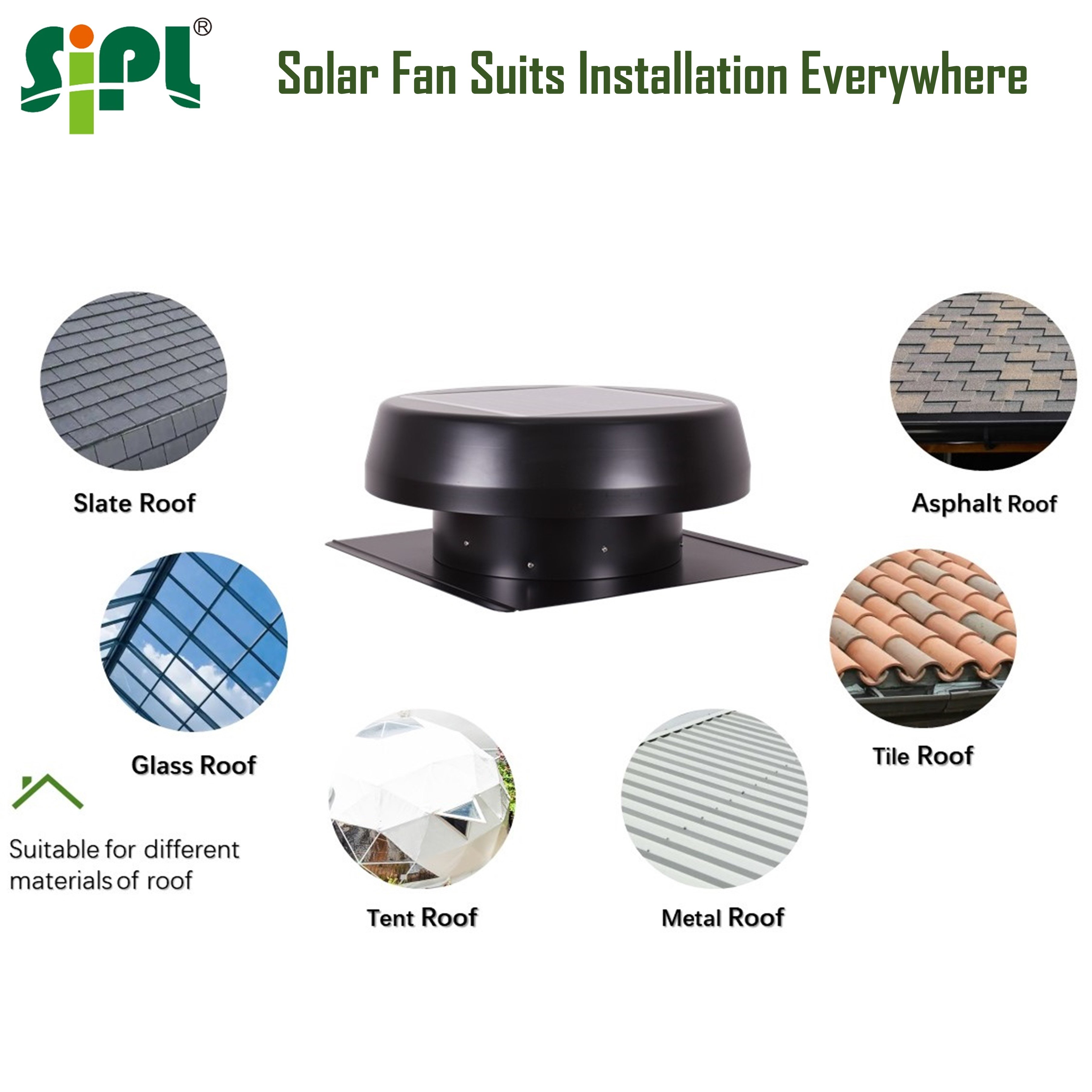 25W Eco-Friendly Solar Powered Attic Fans HVAC Tools Industrial Air Conditioner Wind Turbine Blower OEM ODM Factory for Eco Roof