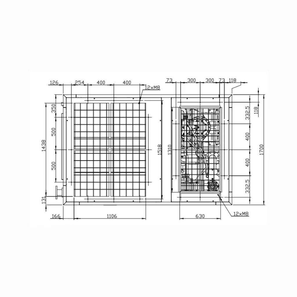 Saving Energy UNITED 0.7Mpa 90KW 380V/50Hz Two-stage Air Cooled 20.5m³/min Fix Speed Screw Air Compressor
