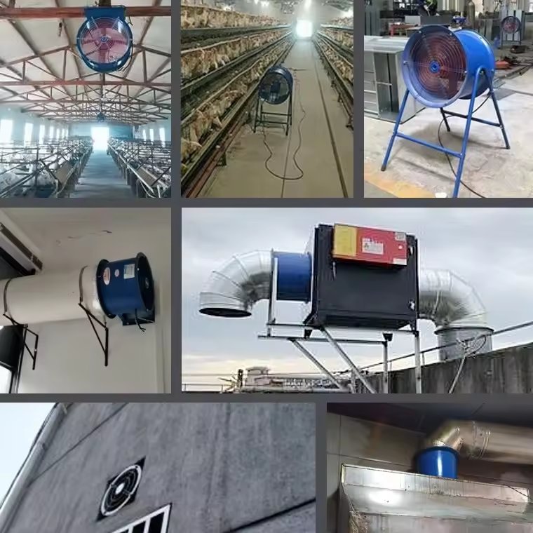 Industrial Portable Kitchen Poultry Farm Green House Chicken Room Smoke Extractor Axial Blower Exhaust Fan Ventilation Fan