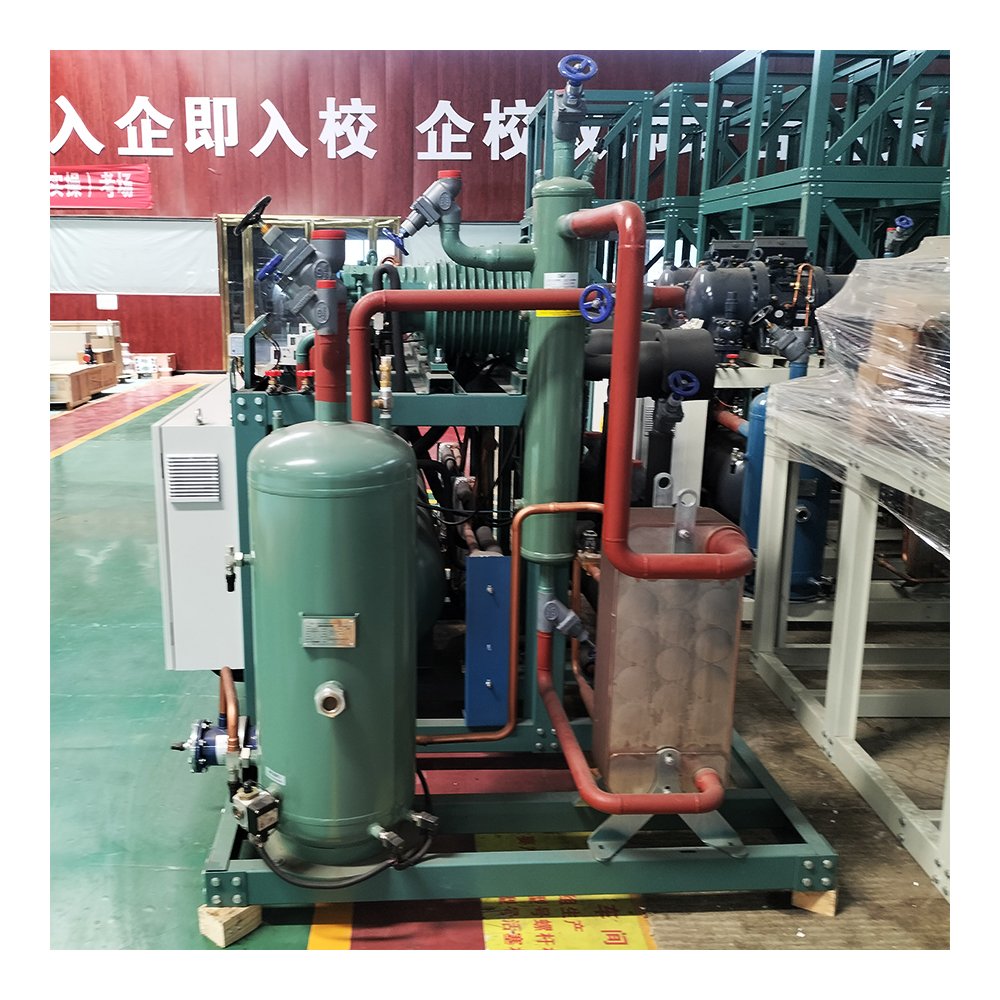 Water Cooled Screw Refrigeration Compressor Condensing Unit HSN7451-60-40P 60 HP Triple Screw Parallel Compressor Unit
