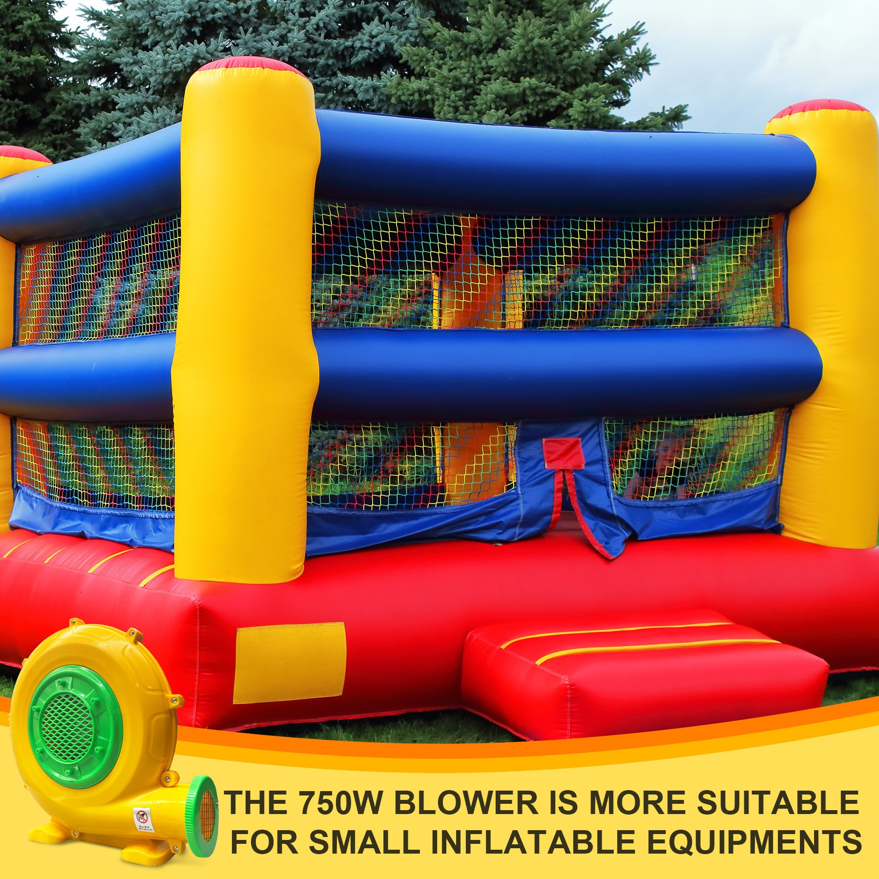 High Performance Commercial Inflatable Bouncer Tent 220V 550W Small Plastic Shell Electric Portable Inflatable Blower