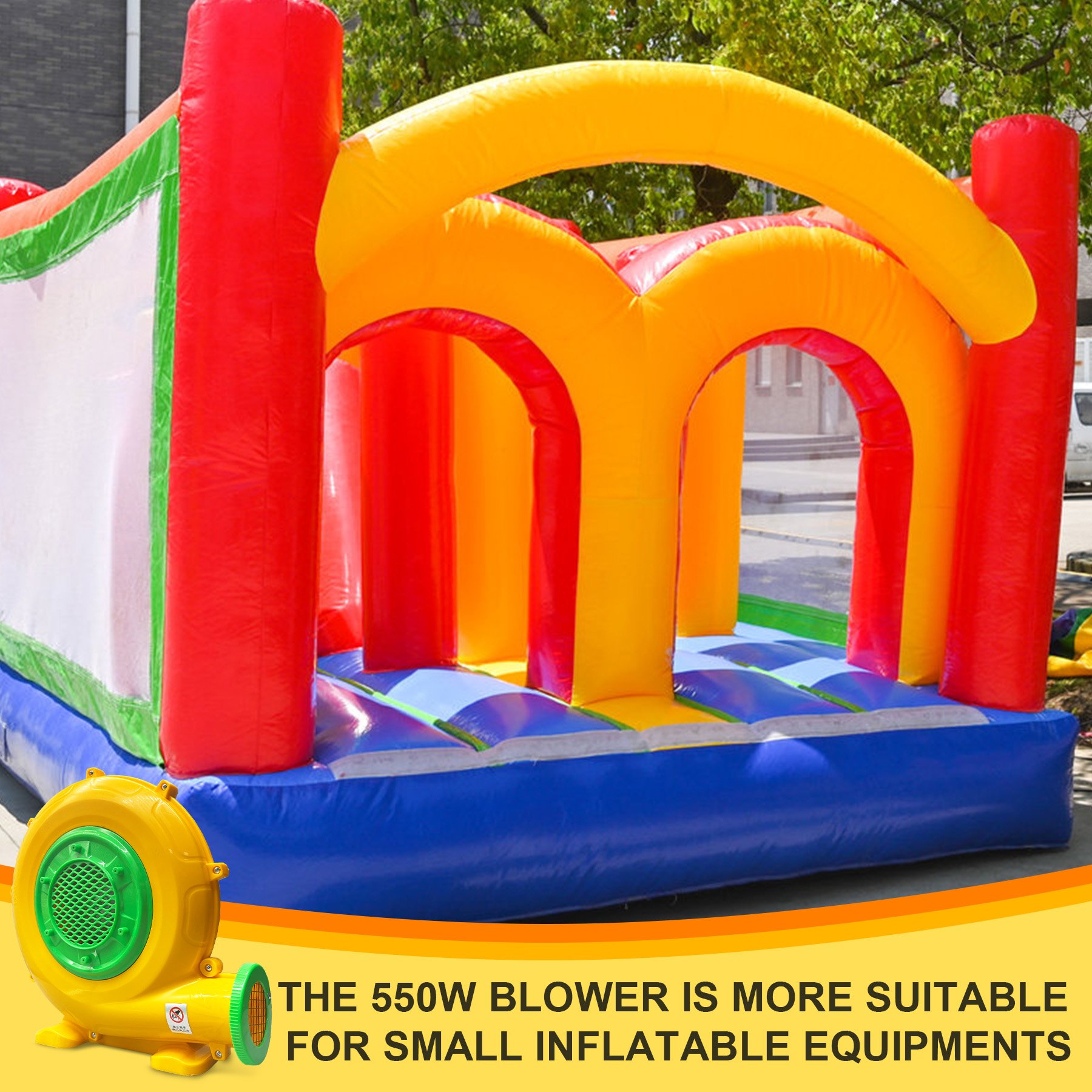 High Performance Commercial Inflatable Bouncer Tent 220V 550W Small Plastic Shell Electric Portable Inflatable Blower