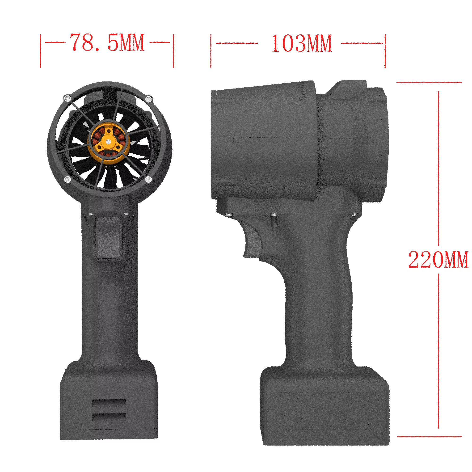 QX-MFLU 50mm Ducted Turbo Jet Fan Powerfull Hair Dryer Violent Fan Water Blowing Snow Dust Removal Industrial Electric Tool