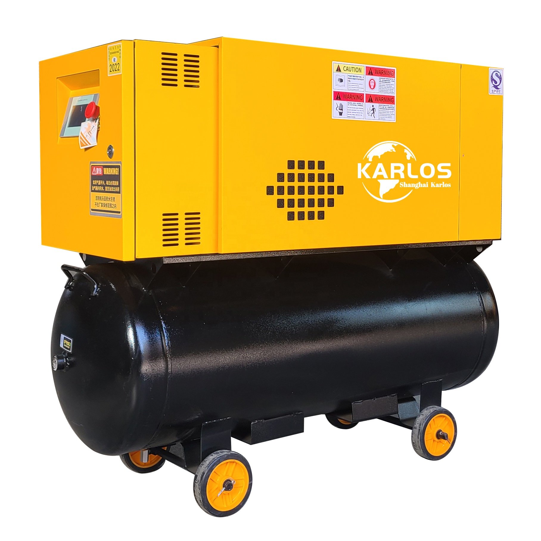 Karlos Portable Screw Air Compressor With Air Tank 220V 50/60Hz 4Kw 5Hp Single Phase Screw Air Compressor