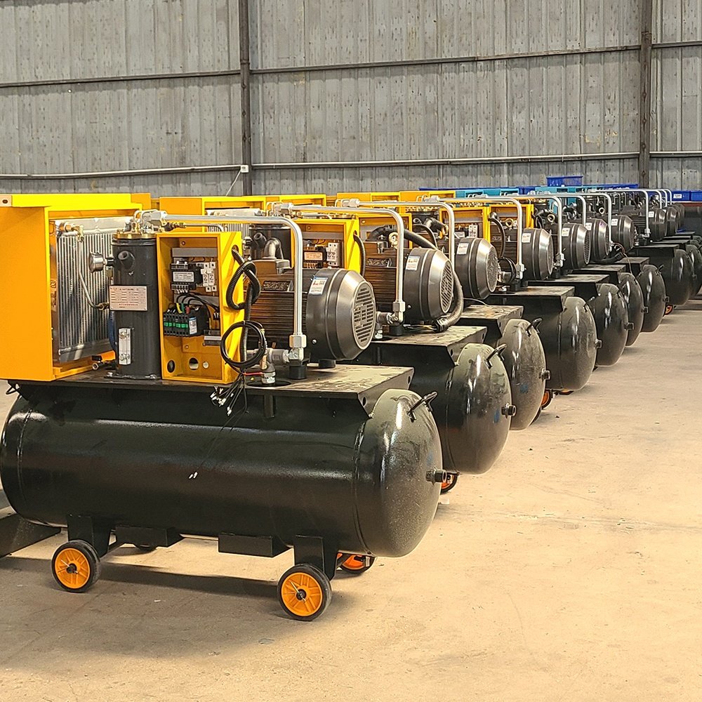 Karlos Portable Screw Air Compressor With Air Tank 220V 50/60Hz 4Kw 5Hp Single Phase Screw Air Compressor
