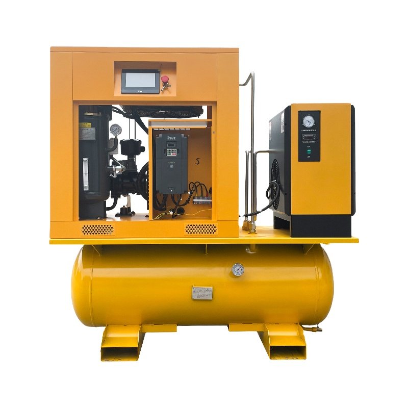 Low Noise Industrial Compressor 7.5kw 11kw All in One 4-in-1 Rotary Screw air Compressor with Dryer tank Air Air-compressors