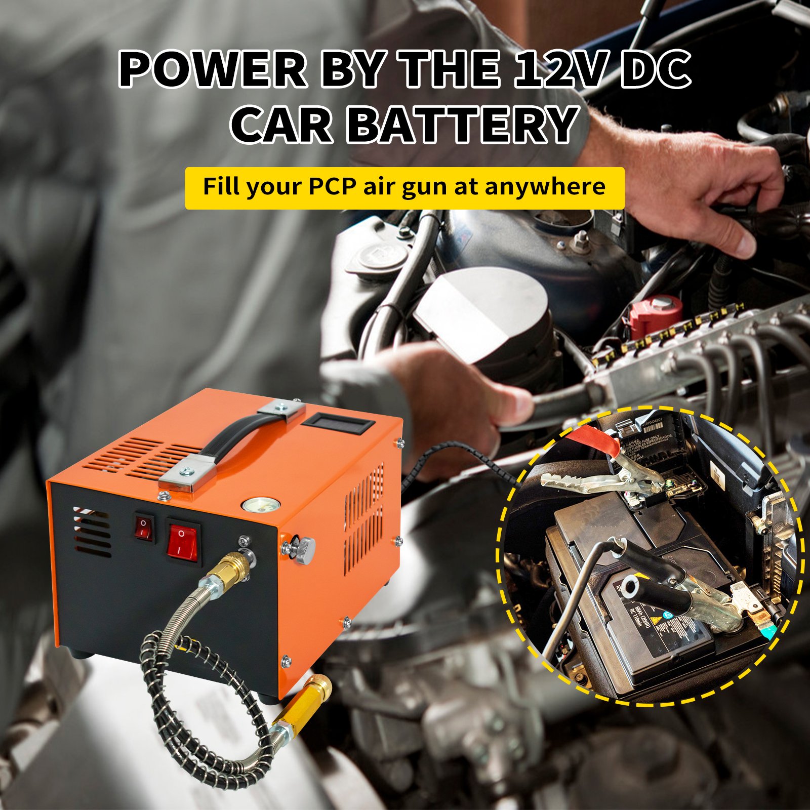 GP Hot Sale 12V 110V 220V High Pressure External Converter 300bar 4500psi 30mpa Snorkeling Paintball Hunting PCP Air Compressor