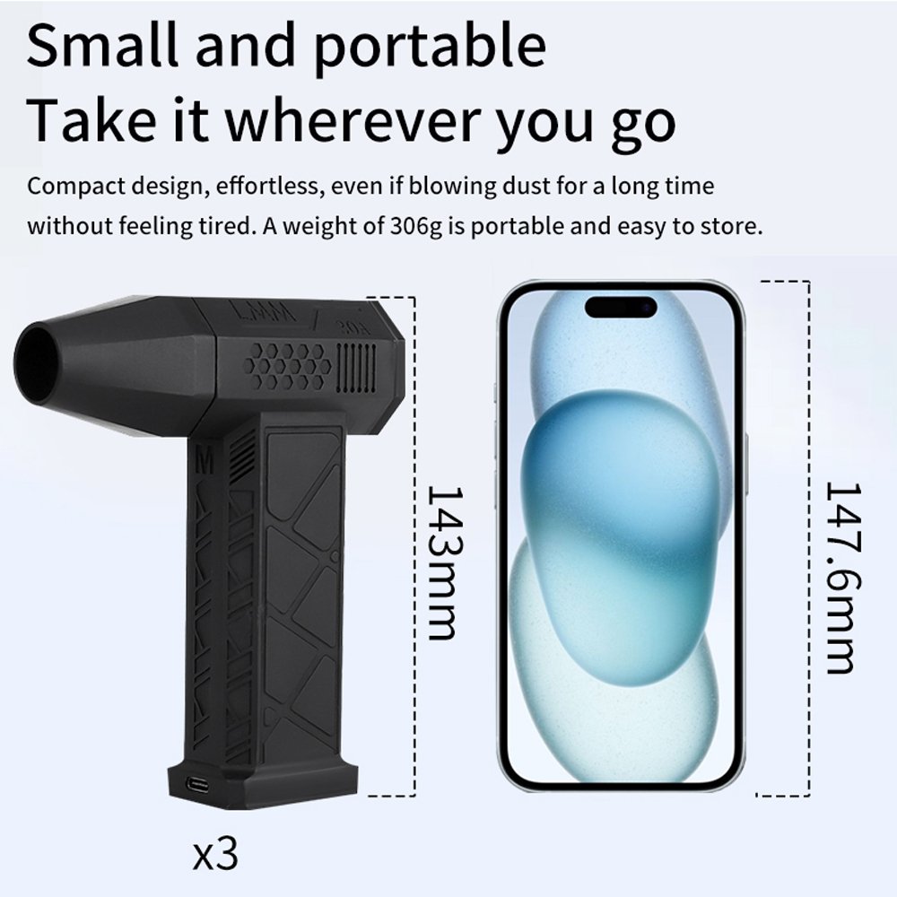 Mini Cordless Turbo Jet Blower 130000 RPM Brushless Motor Powerful Blower High Speed Duct Fan Pocket Jetfan Mini Turbo Fan