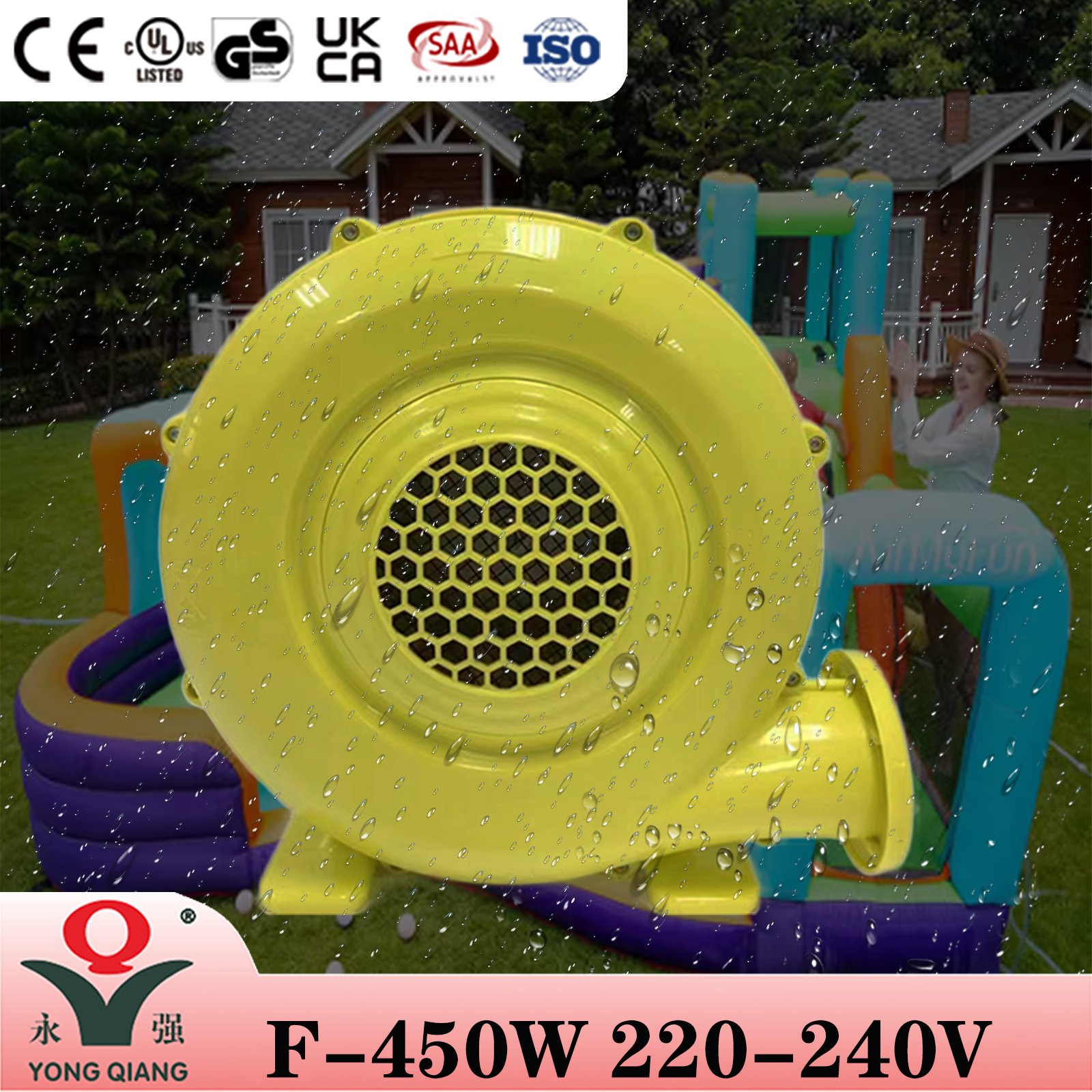 Bounce House Blower 450W 220V Blower Inflatable Blower Fan air for Inflatables Castle House Low Noise