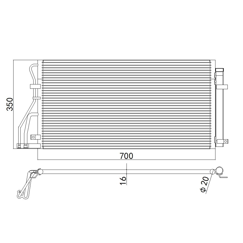 Aftermarket Car Auto Air Conditioning System Auto AC Condenser FOR KIA FORTE RONDO OEM 976061D110 1M100