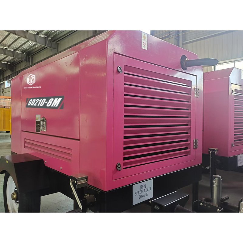 GD210-8M 210CFM 8bar Mobile diesel Engine Screw air Compressor 50hp