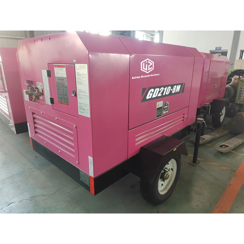 GD210-8M 210CFM 8bar Mobile diesel Engine Screw air Compressor 50hp