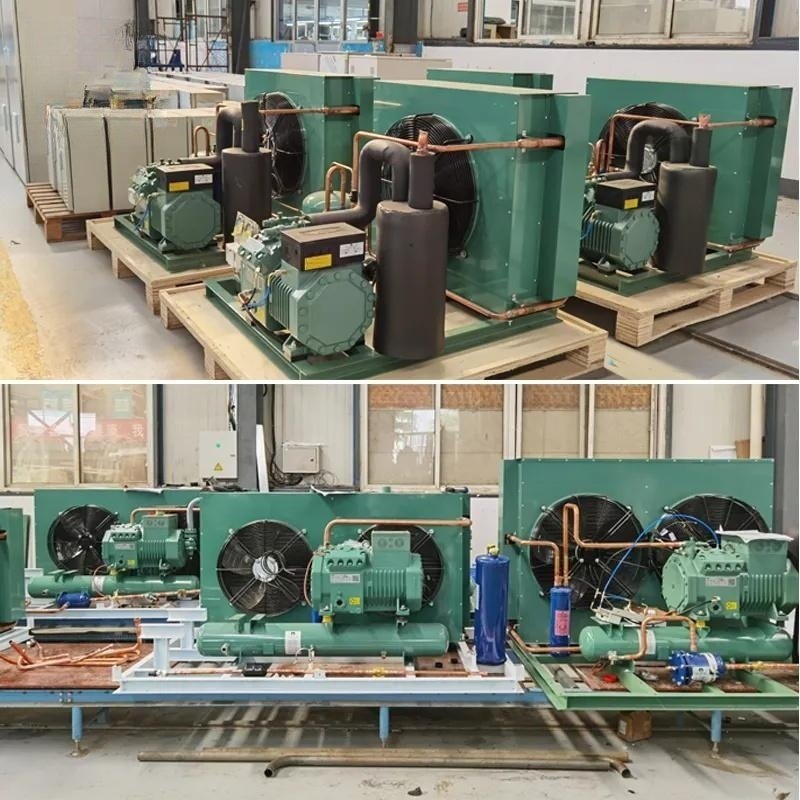 Bitzer Semi Enclosed Condenser Unit Freezer Customized With Cheap High Quality Refrigeration Meat Seafood 10hp 20hp