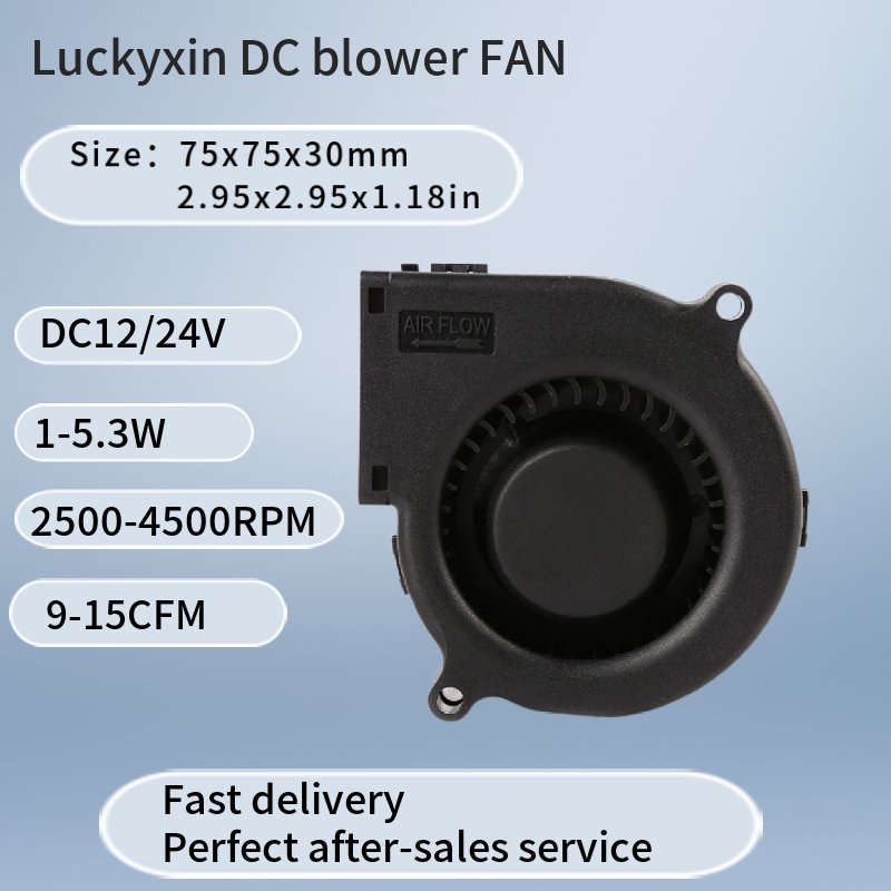 Wholesale 7530 12v 24V 36V High-quality PBT 30% Glass Industrial Evaporative Air Cooler Centrifugal Fan Dc Cooling Blower Fan