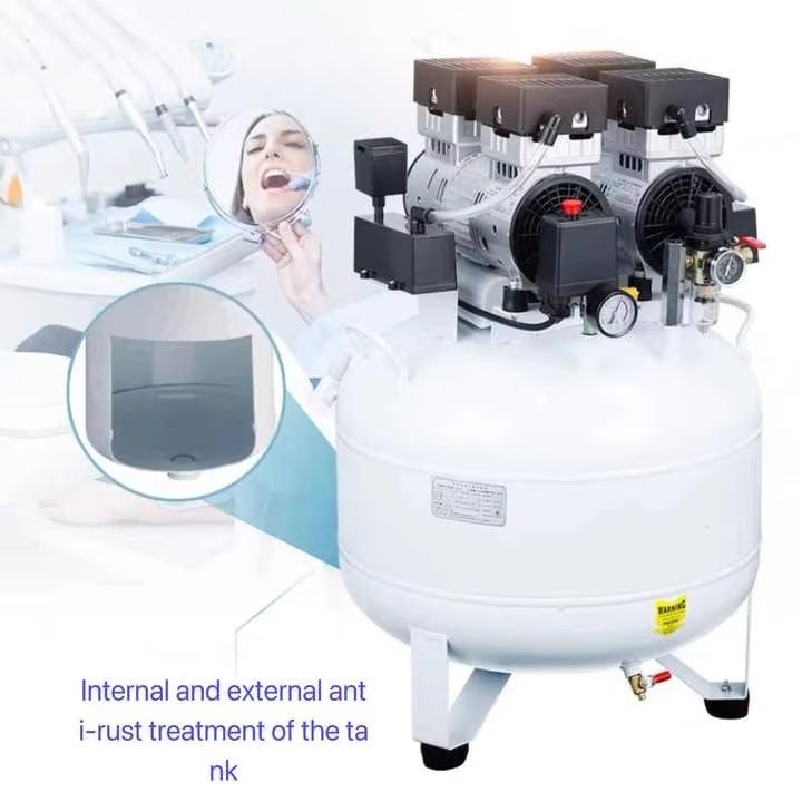 Low Noise Silent Aircompressor Oilless Screw Air Compressor Medical Oil Free Air Compressor 4kw 5kw 6kw 7.5kw