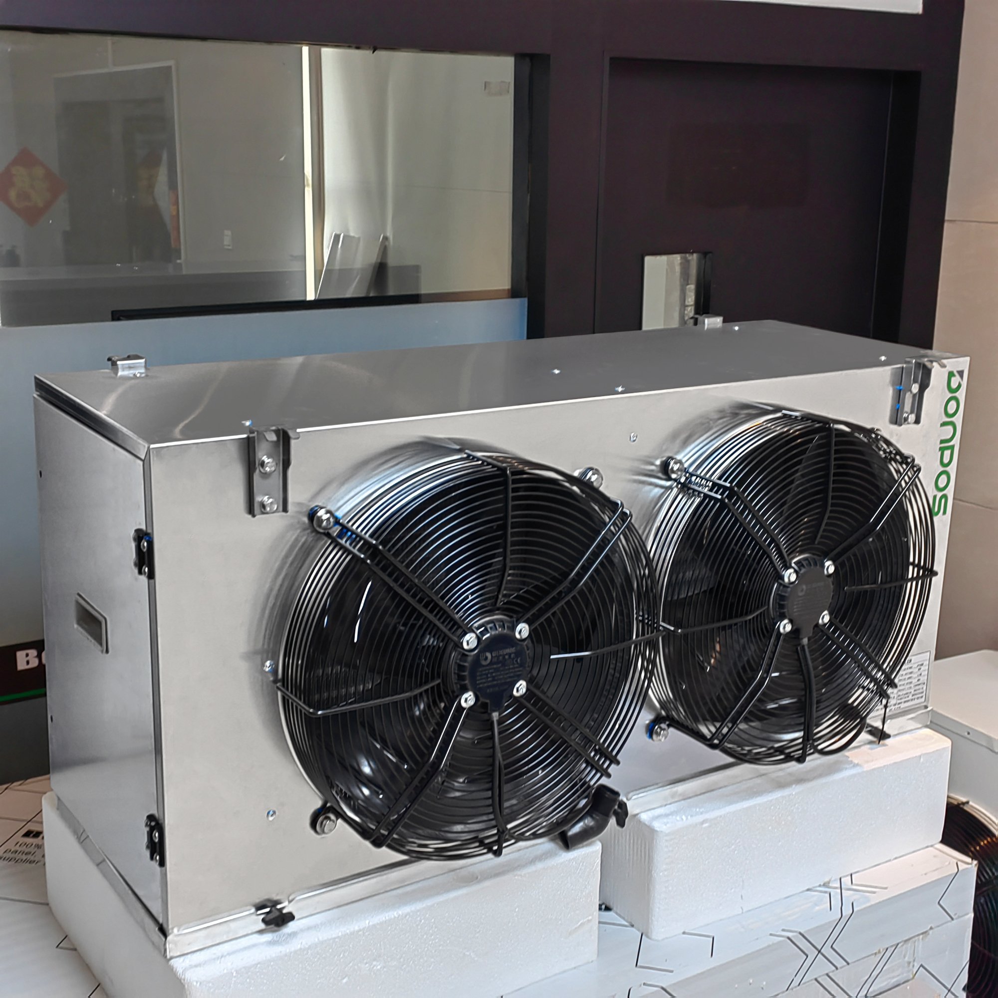 Donpos 15kw High Efficiency Cooling Capacity Air Conditioner 0degrees Cold Room 1500w 2Fan Motor Unit Cooler Ceiling Evaporator