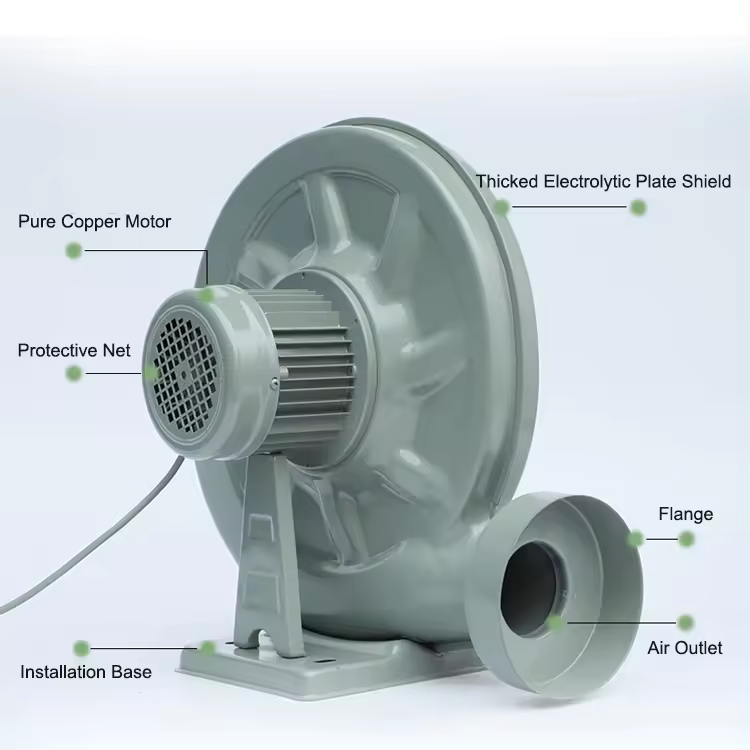 550W Fume Extractor Centrifugal Exhaust Fan for Laser Cutting Machine