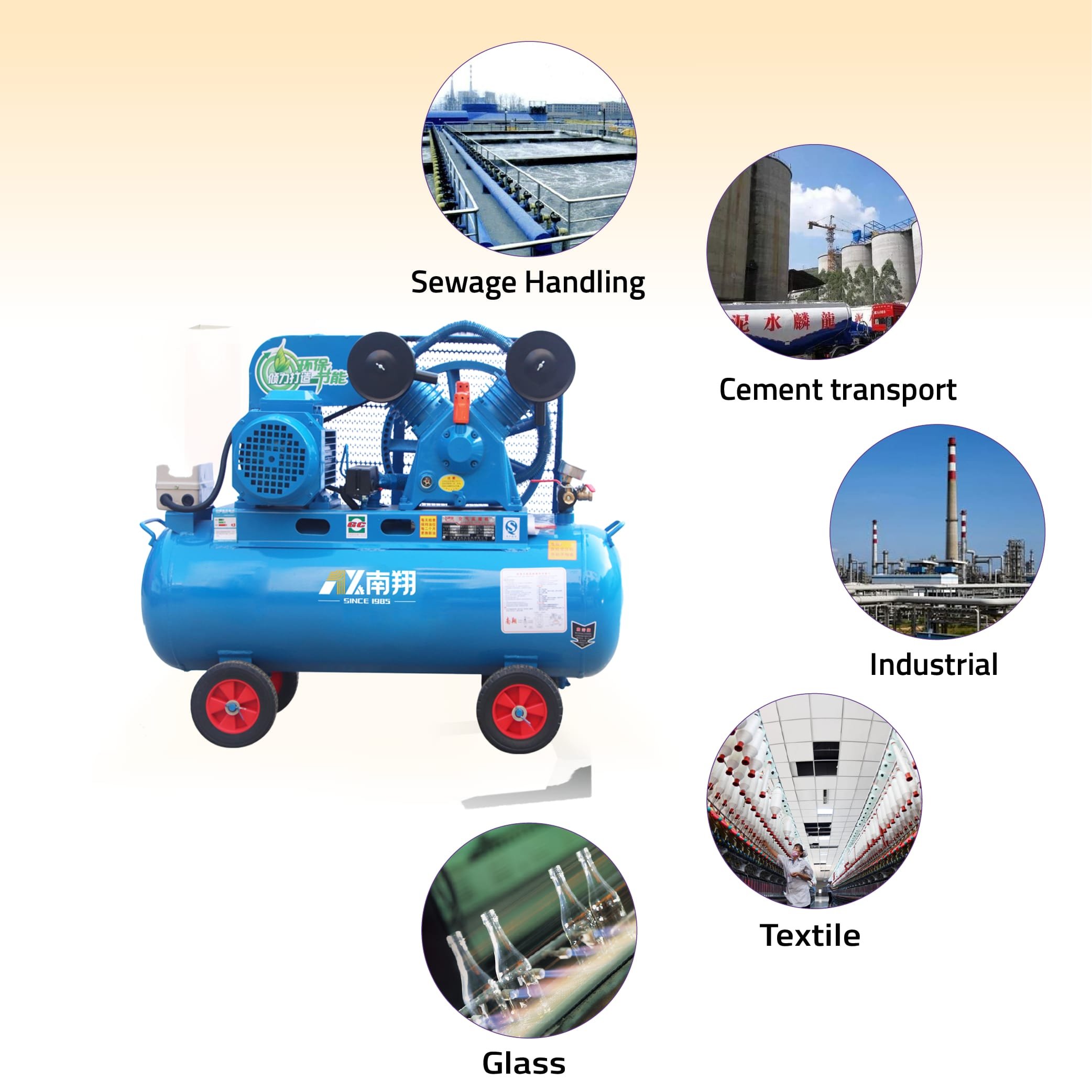 Nanxiang Brand High Pressure 15kw 8-30bar Belt Driven Industrial Piston air Compressor 500L air Compressor