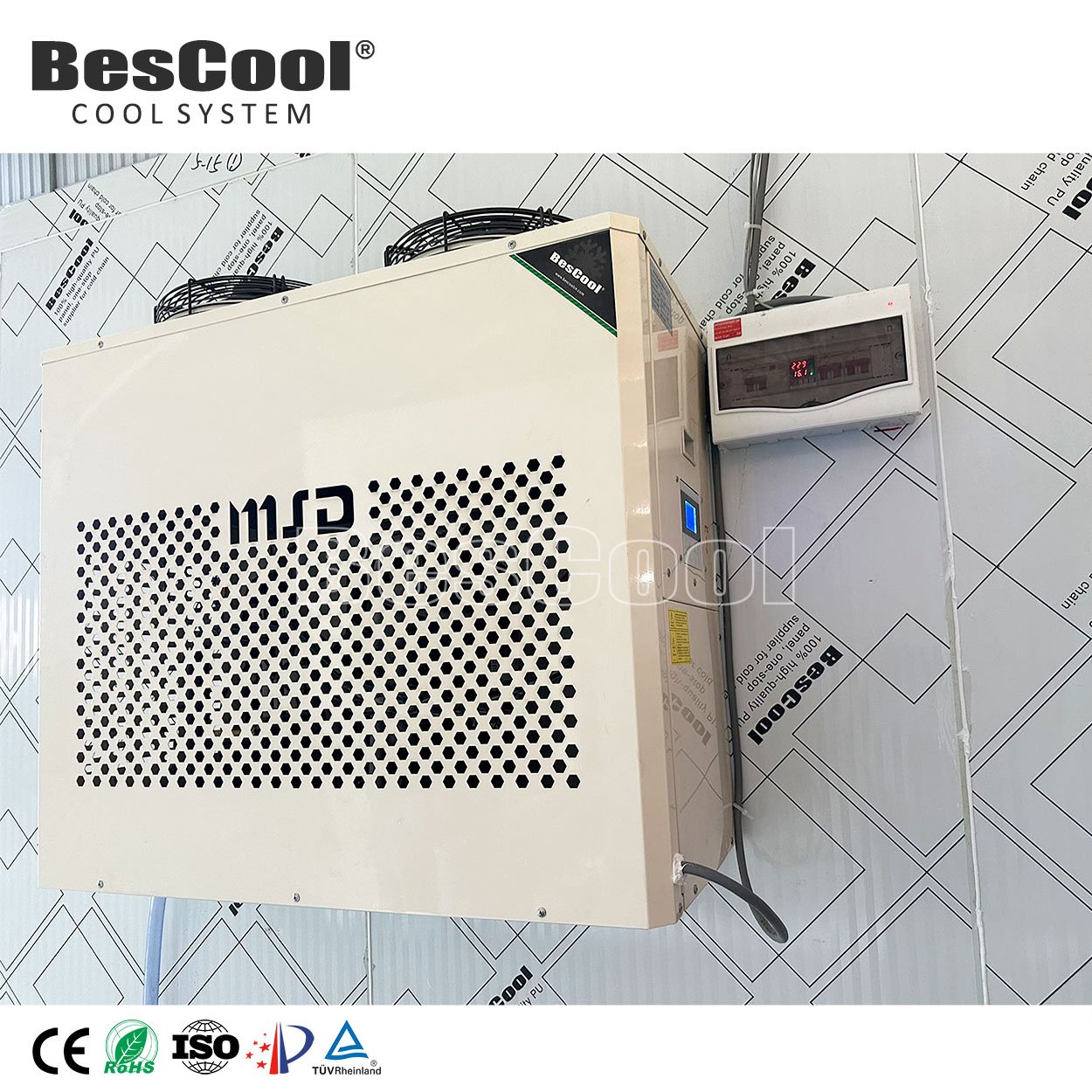 Bescool Blast Freezer Monoblock Unit Wall-Mounted for Mobile Cold Room 4HP Monoblock Condensing Cooler