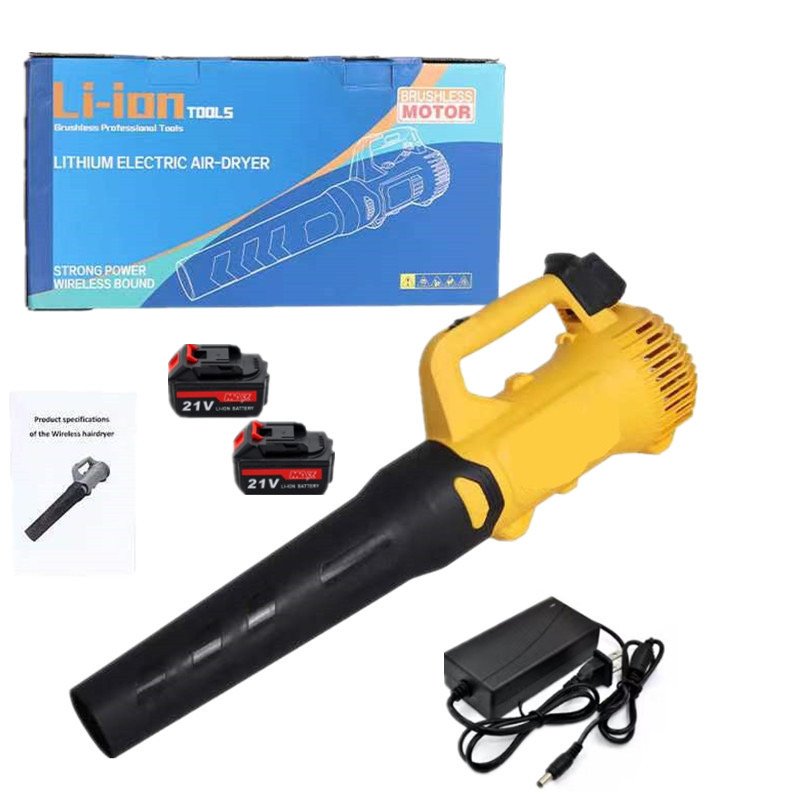 Rechargeable Hair Dryer Snow Blowing High Power Portable Lithium Battery Blower Construction Site Dust Removal Storm Fan 21V