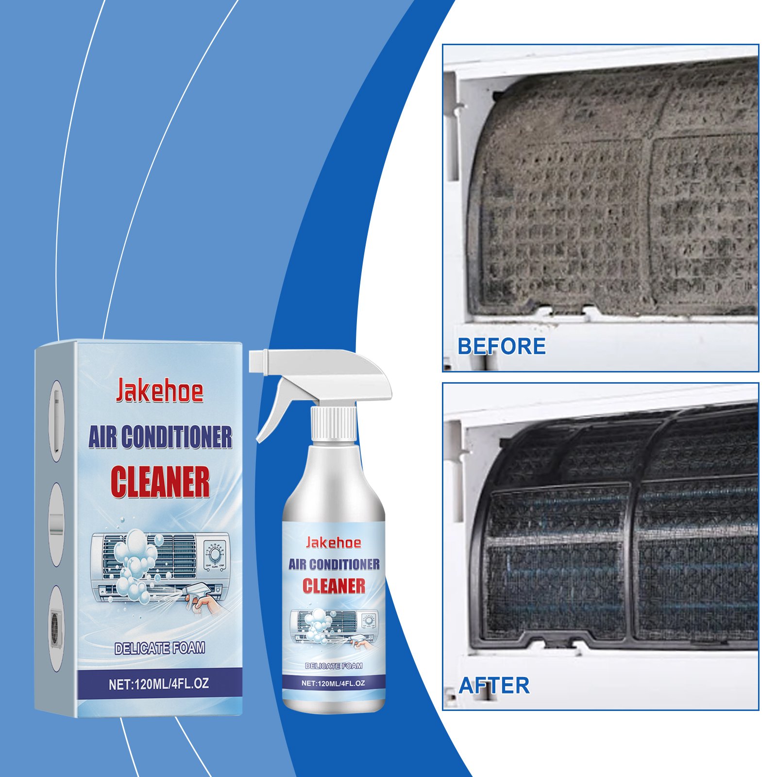 Jakehoe Air Conditioner Chemical Cleaning Deodorize Cleaning Air Conditioner Refreshing Foam Cleaning Air Conditioner